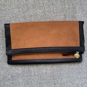 New Clare V. Perforated Suede Envelope Clutch